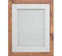 Frame Company Allington Range Rustic Picture Photo Frame with Off-White Mount, 12x10 for pic size 10x8' *Choice of Mount Colours* Fitted with Real Glass