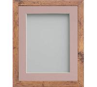 Frame Company Allington Range Rustic Picture Photo Frame with Pink Mount, 12x10 for pic size 10x8' *Choice of Mount Colours* Fitted with Real Glass