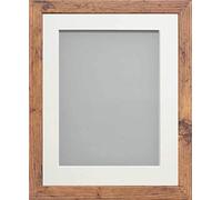 Frame Company Allington Range Rustic Picture Photo Frame with White Mount, 16x12 for pic size 14x10' *Choice of Mount Colours* Fitted with Real Glass