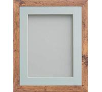 Frame Company Allington Rustic Photo Frame with Light Blue Mount, 12x12 for 8x8 inch, fitted with perspex
