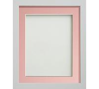Frame Company Allington White 14x11 inch Frame With Pink Mount For Image 12x8 inch *Choice of sizes* Fitted with Real Glass