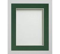 Frame Company Allington White 16x12 inch Frame With Bottle Green Mount For Image 12x10 inch *Choice of sizes* Fitted with Real Glass