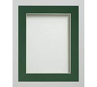 Frame Company Allington White 8x8 inch Frame With Bottle Green Mount For Image 5x5 inch *Choice of sizes* Fitted with Real Glass