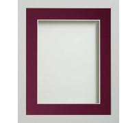 Frame Company Allington White 8x8 inch Frame With Plum Mount For Image 5x5 inch *Choice of sizes* Fitted with Real Glass