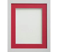 Frame Company Allington White A4 Frame With Red Mount For Image 9x6 inch *Choice of sizes* Fitted with Real Glass