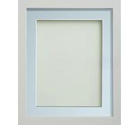 Frame Company Allington White Photo Frame with Light Blue Mount, A4 for 9x6 inch, fitted with perspex