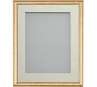 Frame Company Beatrice Range Gold Ornate Wooden Picture Frame With Ivory Mount, 16x12 for 14x10 *Choice of Mount Colours and Sizes* Fitted with Real Glass