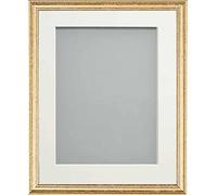 Frame Company Beatrice Range Gold Ornate Wooden Picture Frame With White Mount, 8x6 for 6x4 *Choice of Mount Colours and Sizes* Fitted with Real Glass