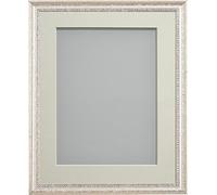 Frame Company Beatrice Range Silver Ornate Wooden Picture Frame With Ivory Mount, A4 for 10x6 *Choice of Mount Colours and Sizes* Fitted with Real Glass