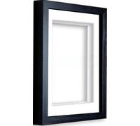 Frame Company Black 10x8 inch Box Frame With White Mount for Image 7x5 inch *Choice of Size and Mount Colour* Fitted with Real Glass