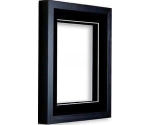 Frame Company Black 8x6 inch Box Frame With Black Mount for Image 6x4 inch *Choice of Size and Mount Colour* Fitted with Real Glass