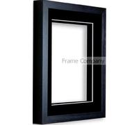 Frame Company Black 9x7 inch Box Frame With Black Mount for Image 7x5 inch *Choice of Size and Mount Colour* Fitted with Real Glass