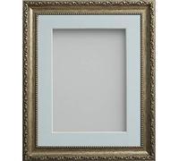 Frame Company Brompton Bronze 9x7 inch Frame With Light Blue Mount for Image 7x5 inch *Choice of sizes* Fitted with Real Glass