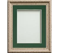 Frame Company Brompton Cream A2 Frame with Bottle Green Mount for A3 | Fits A3 with mount or A2 without mount, Frame size A2, Overall approx 19.1x26.0, Perspex Front