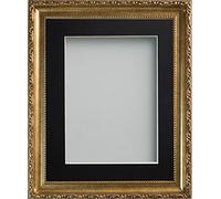 Frame Company Brompton Gold 14x11 inch Frame With Black Mount for Image 12x8 inch *Choice of sizes* Fitted with Real Glass