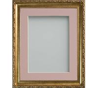 Frame Company Brompton Gold 14x11 inch Frame With Pink Mount for Image 12x8 inch *Choice of sizes* Fitted with Real Glass