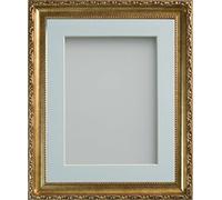 Frame Company Brompton Gold 30x20 inch Frame With Light Blue Mount for Image A2 *Choice of sizes* Fitted with Perspex