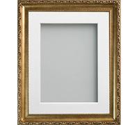 Frame Company Brompton Gold 8x8 inch Frame With White Mount for Image 5x5 inch *Choice of sizes* Fitted with Real Glass