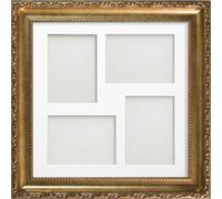 Frame Company Brompton Gold Multi-Aperture Photo Frame with Mount, 40x40cm for 7x5 (x4 mix) * Choice of Mount Design* NEW