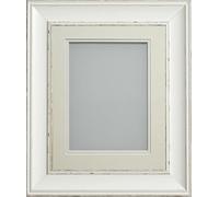 Frame Company Brooke Antique White Photo Frame, Double Ivory Mount, 7x5 for 6x4 inch, fitted with perspex