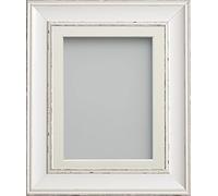 Frame Company Brooke Antique White Photo Frame, Ivory Mount, A4 for 10x6 inch, fitted with perspex