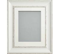 Frame Company Brooke Antique White Photo Frame, Off-White Mount, A4 for 9x6 inch, fitted with perspex