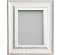 Frame Company Brooke Antique White Photo Frame, White Mount, 9x7 for 7x5 inch, fitted with perspex