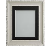 Frame Company Brooke Moonstone Grey Photo Frame, Black Mount, 8x6 for 7x5 inch, fitted with perspex