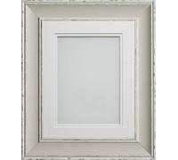 Frame Company Brooke Moonstone Grey Photo Frame, Double White Mount, 14x11 for 12x8 inch, fitted with perspex