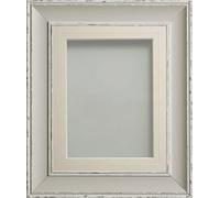 Frame Company Brooke Moonstone Grey Photo Frame, Ivory V-Groove Mount, 16x12 for 14x10 inch, fitted with perspex
