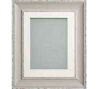 Frame Company Brooke Moonstone Grey Photo Frame, Off-White Mount, 10x10 for 8x8 inch, fitted with perspex