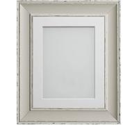 Frame Company Brooke Moonstone Grey Photo Frame, White Mount, 8x6 for 6x4 inch, fitted with perspex