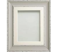 Frame Company Brooke Moonstone Grey Photo Frame, White V-Groove Mount, 8x6 for 6x4 inch, fitted with perspex
