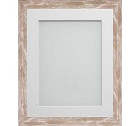 Frame Company Camber Range 18x12-inch Brown Picture Photo Frame with White Mount For Image Size 12X8-Inch