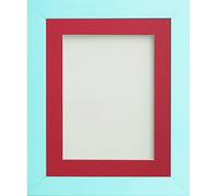 Frame Company Candy Range Aqua Blue 10x10 Frame With Red Mount for image size 8x8 inches