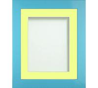 Frame Company Candy Range Aqua Blue 18x14 Frame With Lemon Bon Bon Mount for image size 16x12 inches