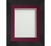 Frame Company Carlton Range 10X8-Inch Black Picture Photo Frame with Plum Mount For Image Size 8X6-Inch