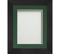Frame Company Carlton Range 12X10-Inch Black Picture Photo Frame with Bottle Green Mount For Image Size 10X8-Inch