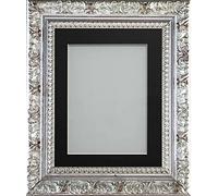 Frame Company Cavendish Silver Ornate 40x30inch Frame With Black Mount For Image 36x24inch *Choice of Sizes and Colours* Fitted with Perspex