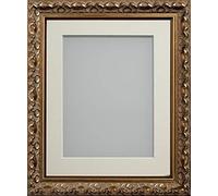 Frame Company Charleston Range Gold 10x8 inch Frame With Ivory Mount for Image 8x6 inch *Choice of Sizes* Fitted with Real Glass