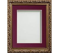 Frame Company Charleston Range Gold 40x30 inch Frame With Plum Mount for Image 36x24 inch *Choice of Sizes* Fitted with Perspex
