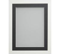 Frame Company Connolly Range White Wooden Picture Photo Frame with Grey Mount, 14x11 for pic size A4 *Choice of Sizes*