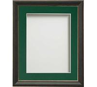 Frame Company Darcy Black Picture Photo Frames with Bottle Green Mount, 18x14 for 14x10 *Choice of Colours* Fitted with Real Glass