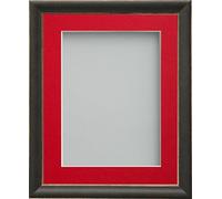 Frame Company Darcy Black Picture Photo Frames with Red Mount, 18x14 for 14x11 *Choice of Colours* Fitted with Real Glass