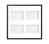Frame Company Drayton Multi Aperture Photo Frame, Black, 40x40cm for 6x4 inch (x4)