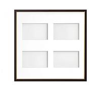 Frame Company Drayton Multi Aperture Photo Frame, Black with Gold Inset, 40x40cm for 6x4 inch (x4)