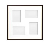 Frame Company Drayton Multi Aperture Photo Frame, Black with Gold Inset, 40x40cm for 6x4 inch (x4 mix)
