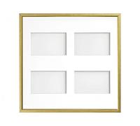 Frame Company Drayton Multi Aperture Photo Frame, Gold with Gold Inset, 40x40cm for 6x4 inch (x4)