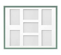 Frame Company Drayton Multi Aperture Photo Frame, Green, 20x16 for 6x4 inch (x7)