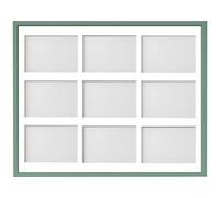 Frame Company Drayton Multi Aperture Photo Frame, Green, 20x16 for 6x4 inch (x9)